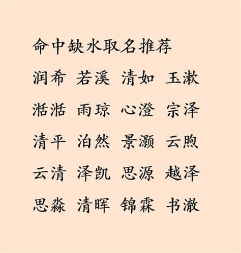 缺水的名字